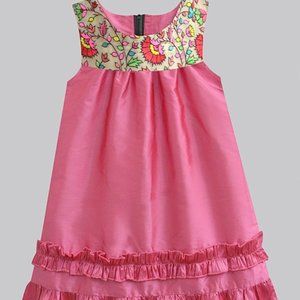 A.T.U.N. Rogue Floral-Trim Ashley Babydoll Dress-Girls 6-7 years